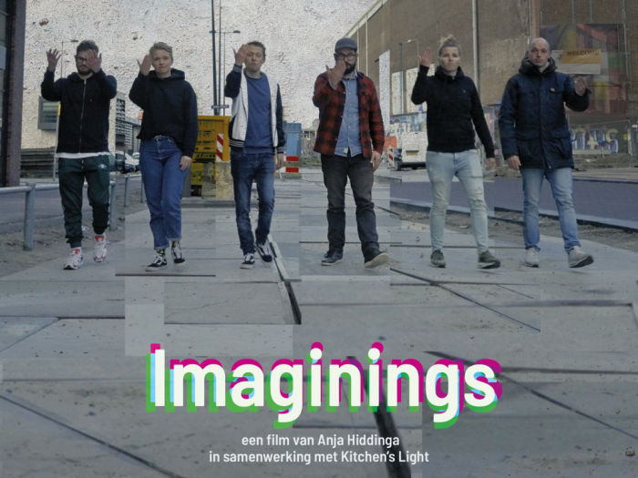filmposter Imaginings. 6 mensen lopen richting de camera. Eronder staat het woord 'Imaginings'